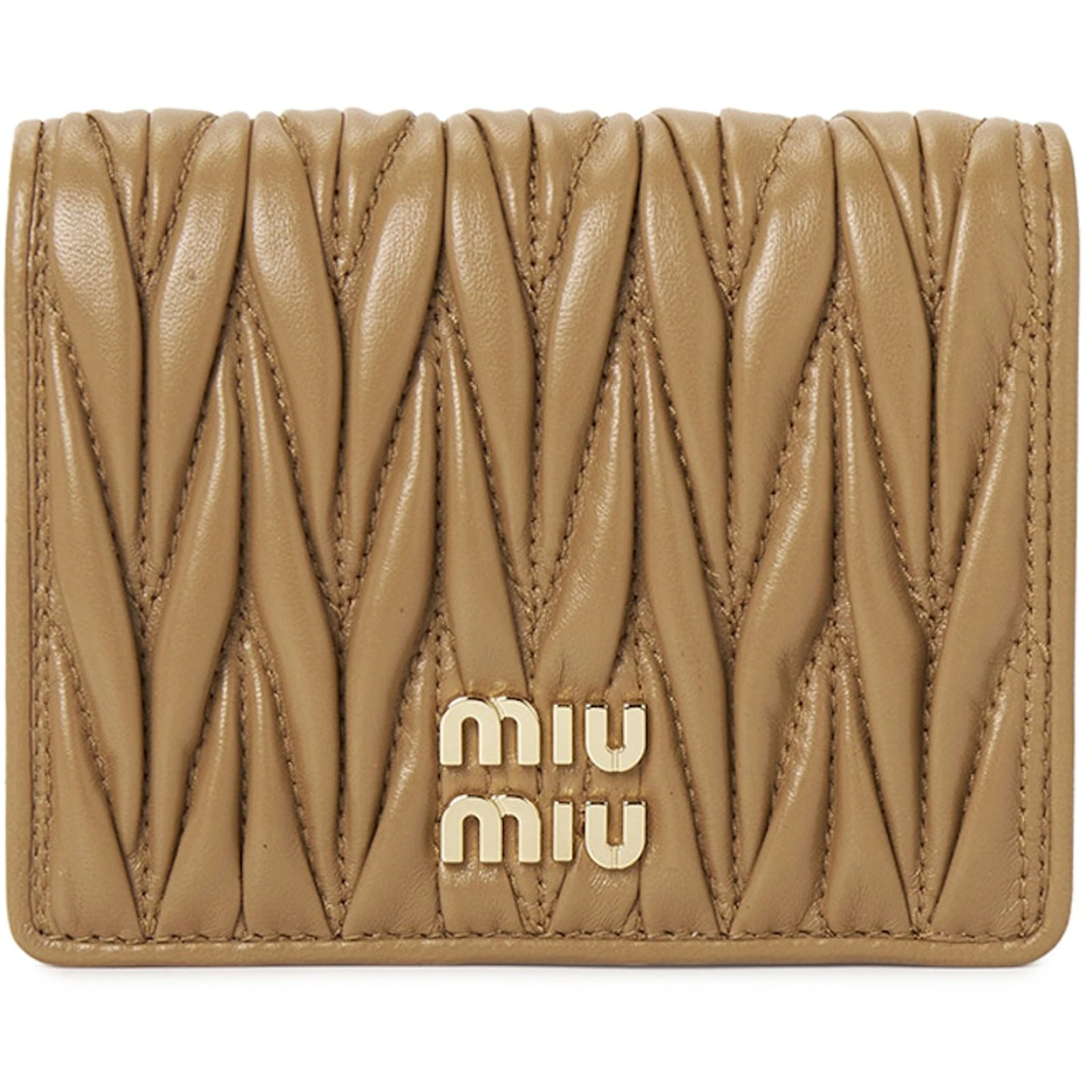 Miu Miu Matelasse Short Wallet Brown