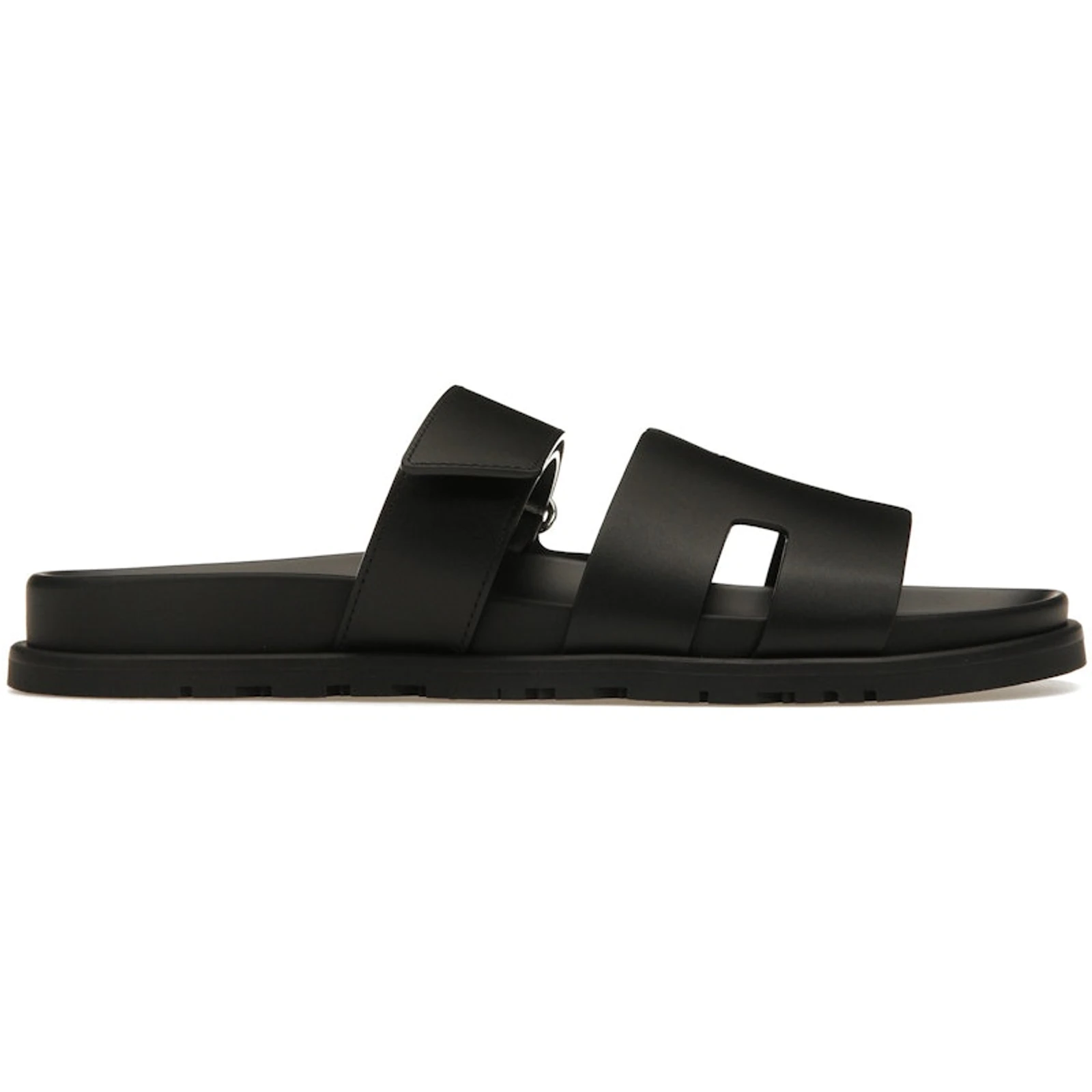 Hermes Chypre Sandal Noir Calfskin Leather (M)